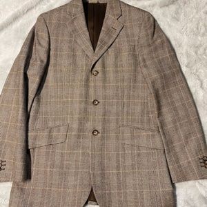 Banana Republic 2 PC 3 button plaid suit 38R